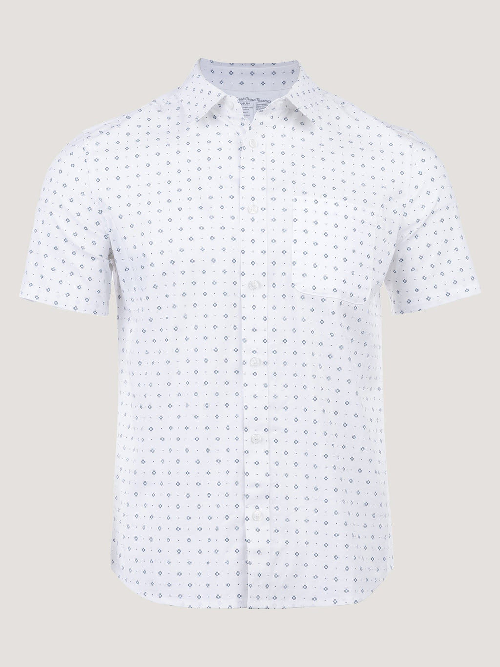 White Print All Day Short Sleeve Shirt