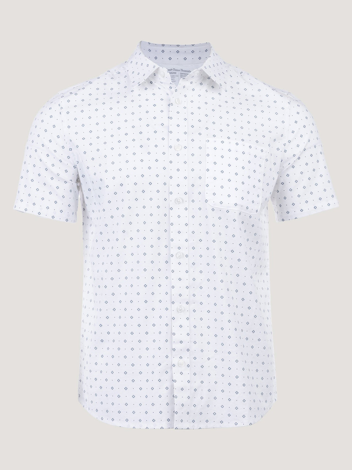 White Print All Day Short Sleeve Shirt