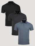 Striped Performance Cool Polo 3-Pack