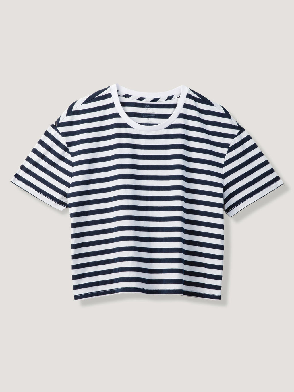 Navy & White Striped Boxy Tee